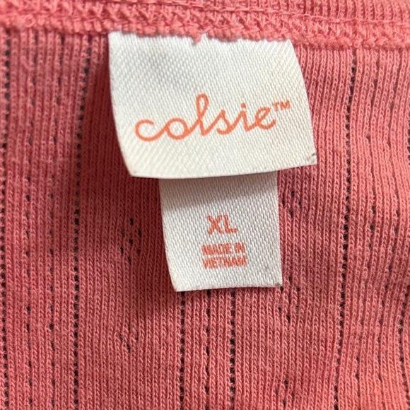Colsie Pink Ribbed Tank Top - Picture 3 of 4